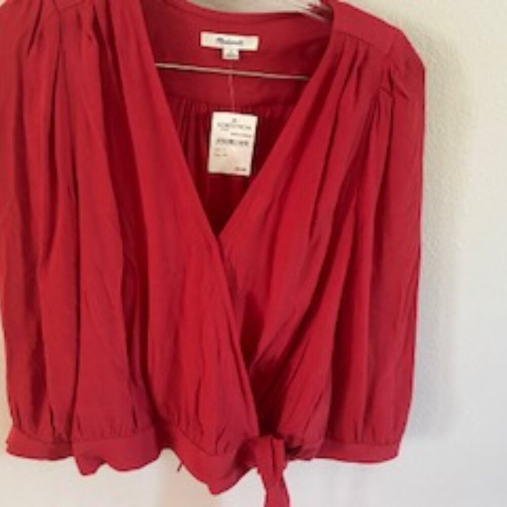 Madewell Blouse, Size Small, Color is Bright Ember